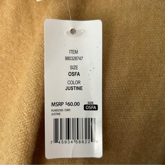 WOOLRICH Justine Cozy Blanket Wrap Scarf OSFA Fall Shawl Red Tan Plaid Fringe - Picture 3 of 4